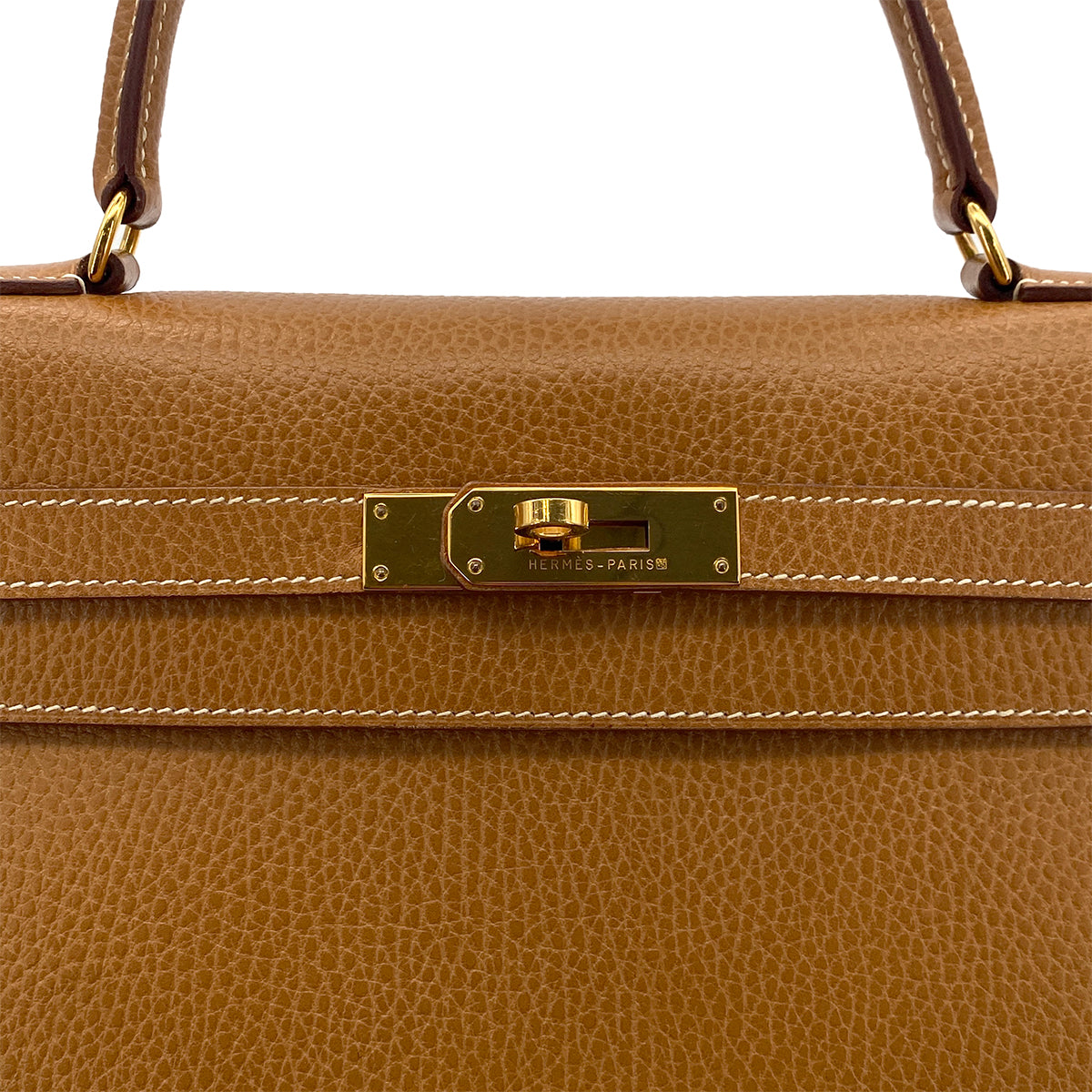 HERMES KELLY 35 RETOURNE GOLD ARDENNES HAND SHOULDER BAG 〇Y GHW 90285373