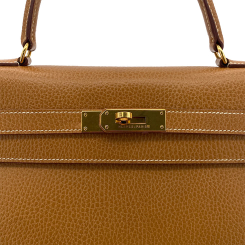 HERMES KELLY 35 RETOURNE GOLD ARDENNES HAND SHOULDER BAG 〇Y GHW 90285373 - PURPOSE