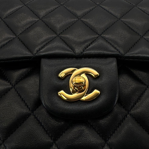CHANEL VINTAGE CLASSIC FLAP MEDIUM CHAIN SHOULDER BAG BLACK LAMB SKIN 90285375 - PURPOSE