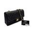 CHANEL VINTAGE CLASSIC FLAP MEDIUM CHAIN SHOULDER BAG BLACK LAMB SKIN 90285375 - PURPOSE