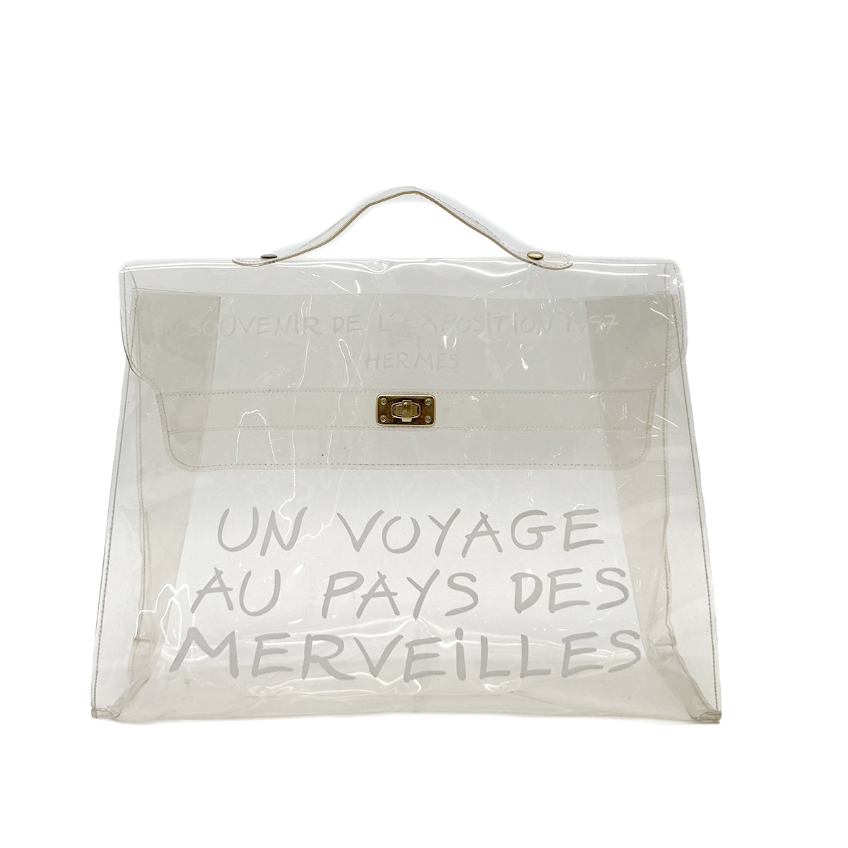 HERMES VINYL KELLY SOUVENIRDEL' EXPOSITION 1997 CLEAR HAND BAG 90285377