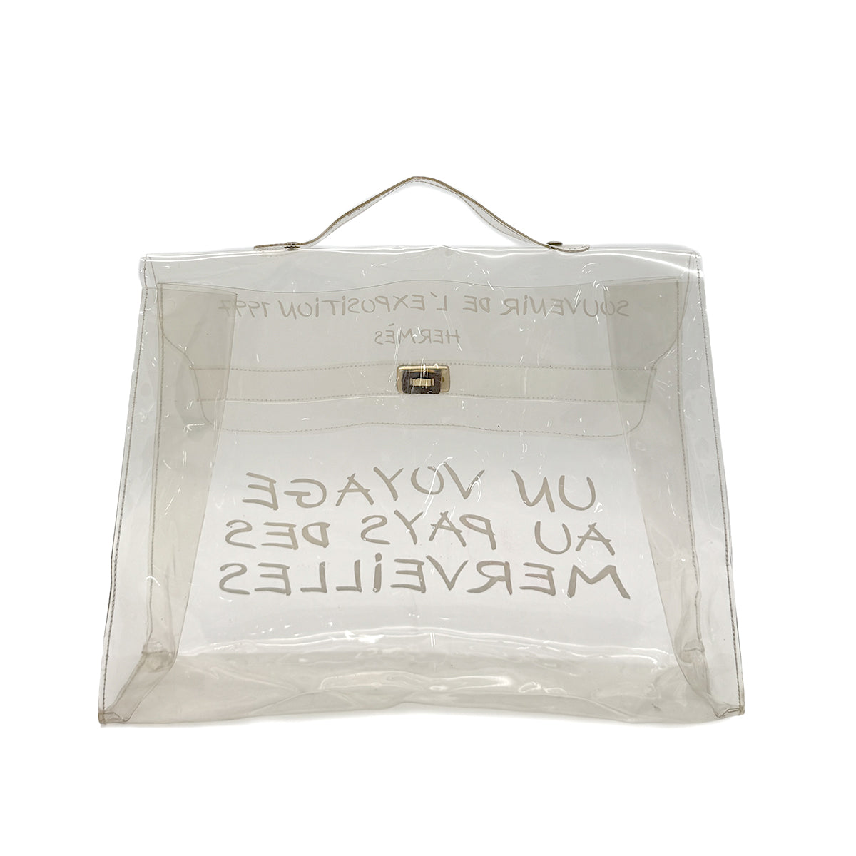 HERMES VINYL KELLY SOUVENIRDEL' EXPOSITION 1997 CLEAR HAND BAG 90285377