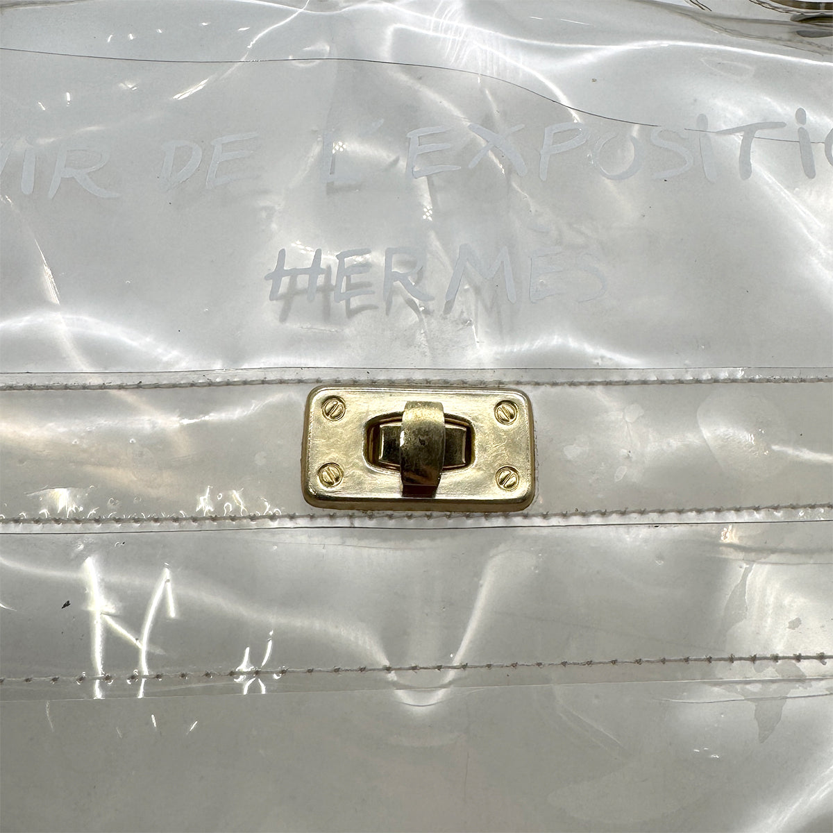 HERMES VINYL KELLY SOUVENIRDEL' EXPOSITION 1997 CLEAR HAND BAG 90285377