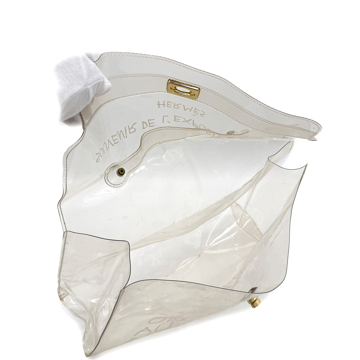 HERMES VINYL KELLY SOUVENIRDEL' EXPOSITION 1997 CLEAR HAND BAG 90285377