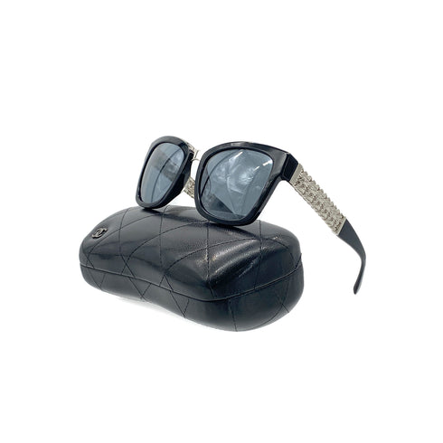 CHANEL SUNGLASSES CHAIN BLACK SILVER WHIYE EYEWEAR 90285384 - PURPOSE