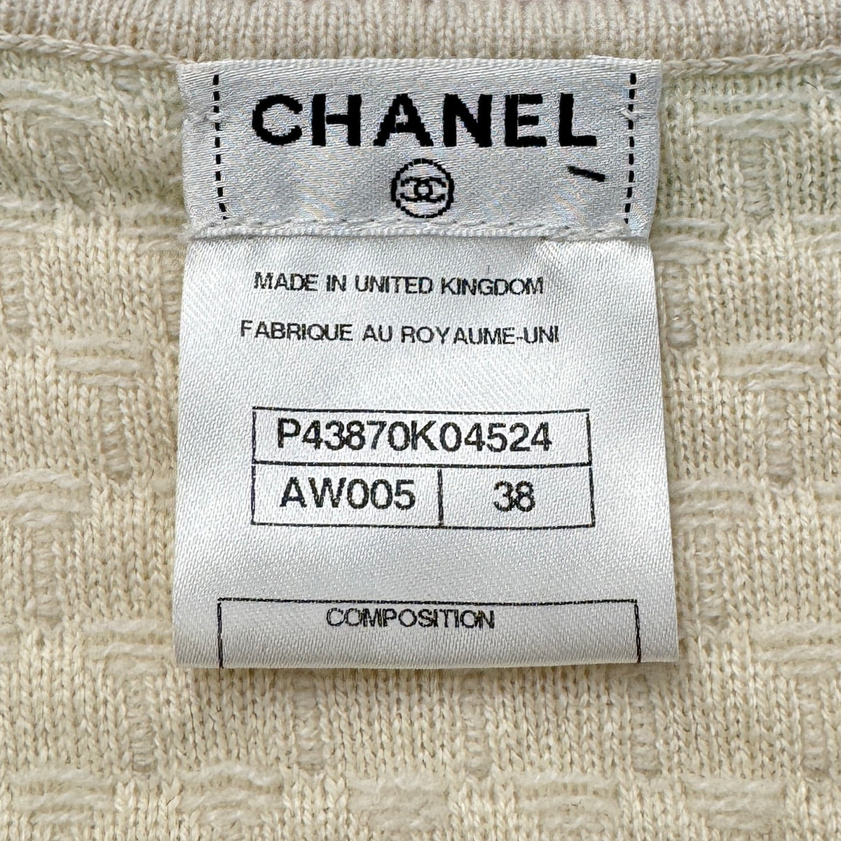 CHANEL TWEED FAUX PEARL BUTTON JACKET WHITE GREEN CASHMERE 38 P43 RTW 90285387
