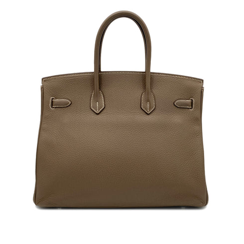 HERMES BIRKIN 35 ETOUPE TAURILLON CLEMENCE HAND BAG ▢N SHW 90285741 - PURPOSE