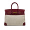 HERMES BIRKIN 35 ROUGE H ECRU BOX CALF TOILE H HAND BAG 〇X GHW 90285742 - PURPOSE