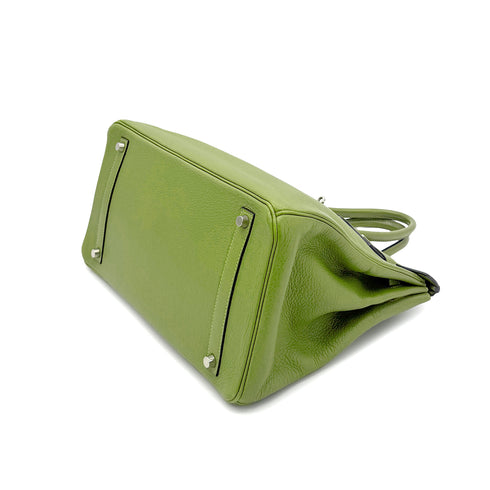 HERMES BIRKIN 35 ANIS GREEN TAURILLON CLEMENCE HAND BAG ▢H SHW 90285743 - PURPOSE