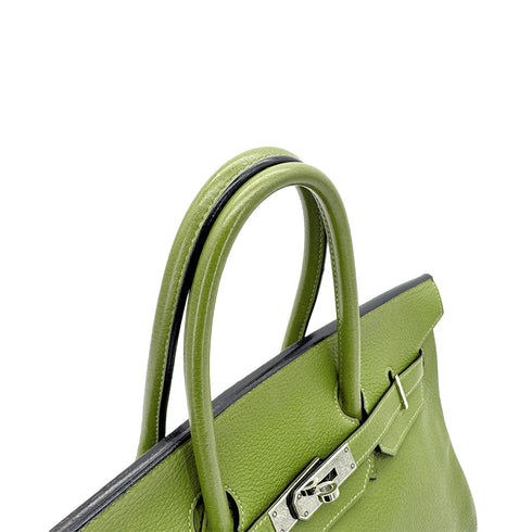 HERMES BIRKIN 35 ANIS GREEN TAURILLON CLEMENCE HAND BAG ▢H SHW 90285743 - PURPOSE