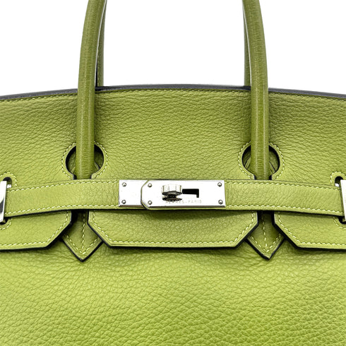 HERMES BIRKIN 35 ANIS GREEN TAURILLON CLEMENCE HAND BAG ▢H SHW 90285743 - PURPOSE