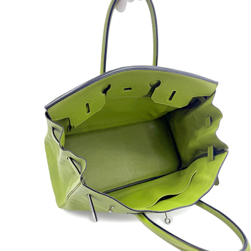 HERMES BIRKIN 35 ANIS GREEN TAURILLON CLEMENCE HAND BAG ▢H SHW 90285743 - PURPOSE