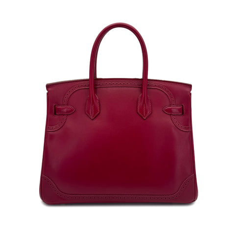 HERMES BIRKIN 30 GHILLIES RUBIS TADELAKT HAND BAG □P GHW 90285745 - PURPOSE