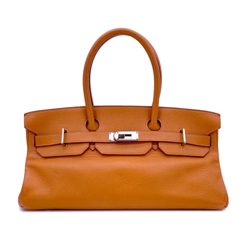 HERMES SHOULDER BIRKIN 42 POTIRON ORANGE TAURILLON CLEMENCE HAND BAG □I PALLADIUM HARDWARE 90285747 - PURPOSE