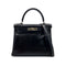 HERMES KELLY 28 RETOURNE BLACK BOXCALF HAND SHOULDER BAG □G SHW 90285750 - PURPOSE
