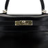HERMES KELLY 28 RETOURNE BLACK BOXCALF HAND SHOULDER BAG □G SHW 90285750 - PURPOSE