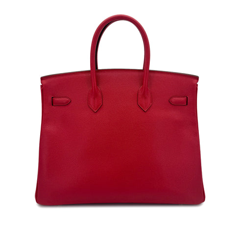 HERMES BIRKIN 35 ROUGE VIF VEAU EPSOM HAND BAG □G GHW 90285753 - PURPOSE