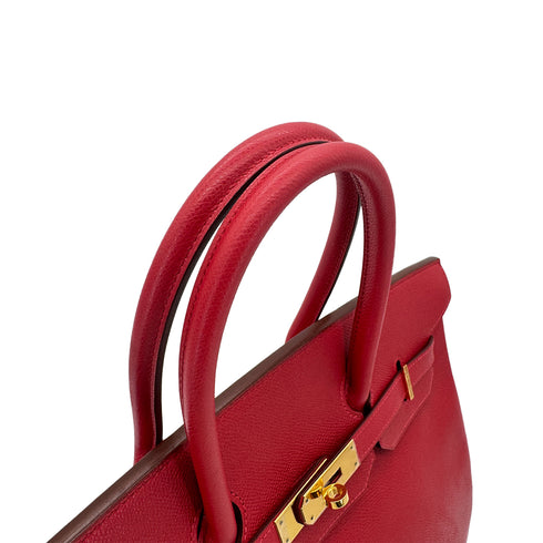 HERMES BIRKIN 35 ROUGE VIF VEAU EPSOM HAND BAG □G GHW 90285753 - PURPOSE