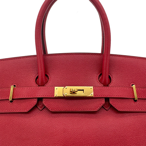 HERMES BIRKIN 35 ROUGE VIF VEAU EPSOM HAND BAG □G GHW 90285753 - PURPOSE