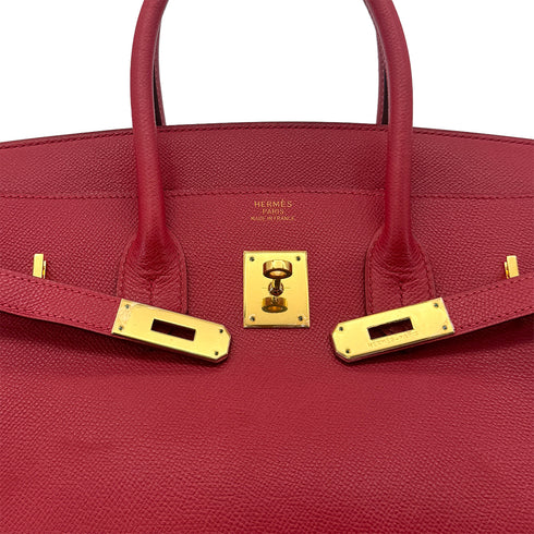 HERMES BIRKIN 35 ROUGE VIF VEAU EPSOM HAND BAG □G GHW 90285753 - PURPOSE