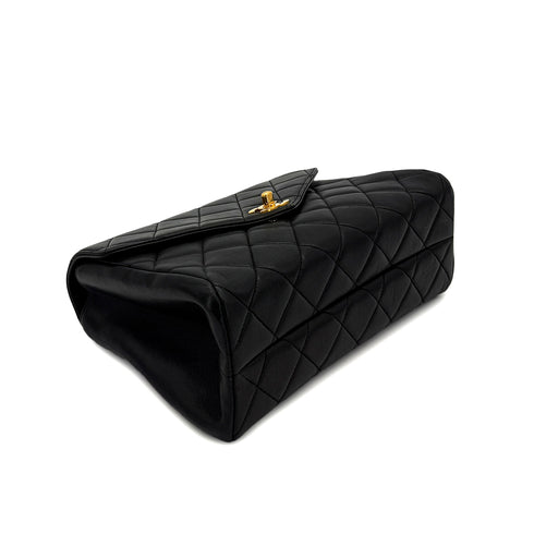 CHANEL VINTAGE MATELASSE TRAPEZOID CHAIN SHOULDER BAG BLACK LAMB SKIN 90285758 - PURPOSE