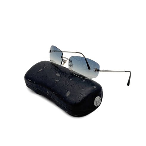CHANEL VINTAGE SUNGLASSES COCOMARK BLUE SILVER EYEWEAR 90285766 - PURPOSE