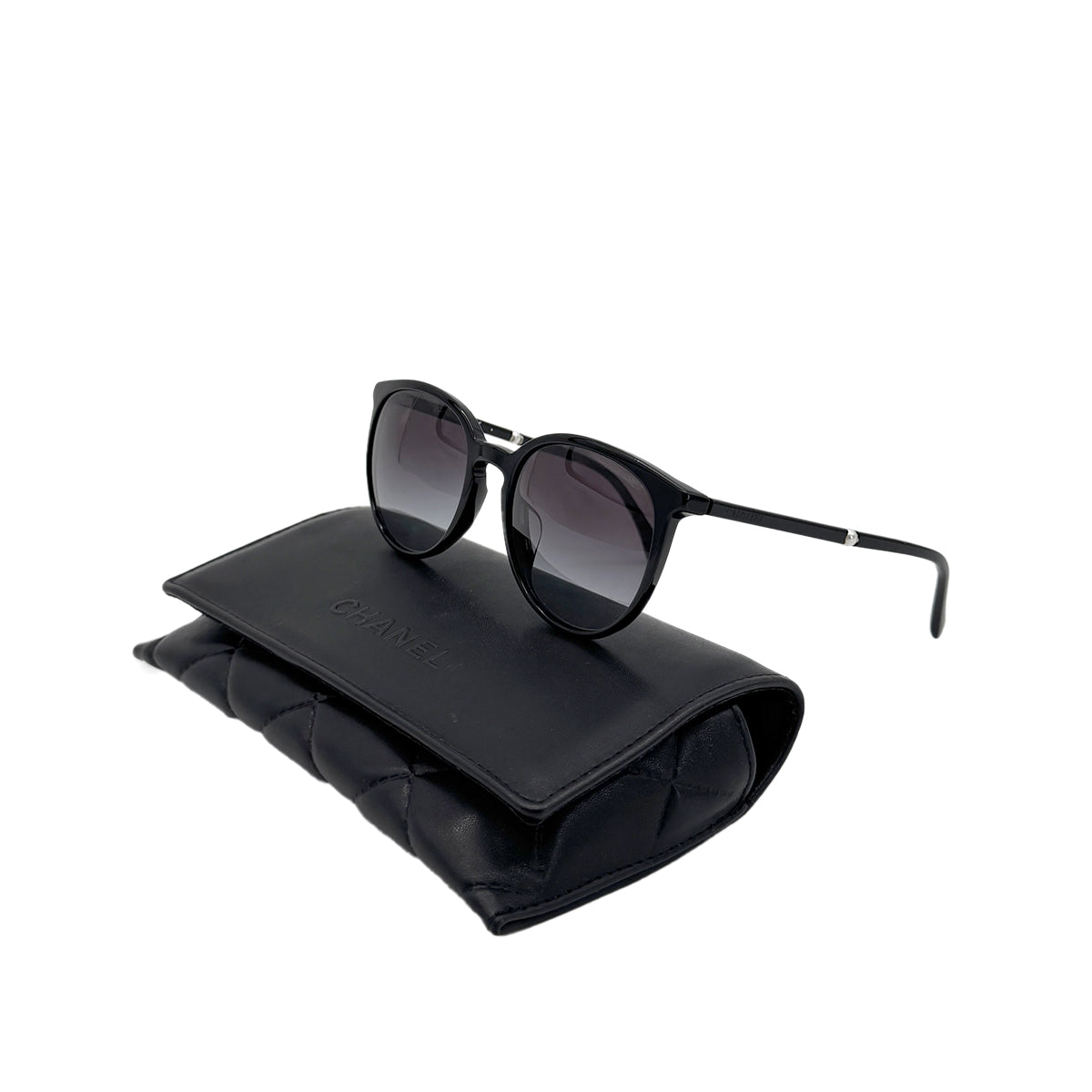 CHANEL VINTAGE SUNGLASSES LOGO FAUX PEARL BLACK EYEWEAR 90285770