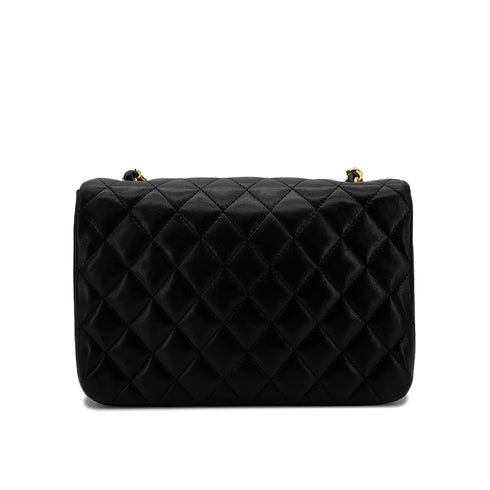 CHANEL VINTAGE MATELASSE HALF MOON CHAIN SHOULDER BAG BLACK LAMB SKIN 90285913 - PURPOSE