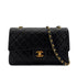 CHANEL VINTAGE CLASSIC FLAP MEDIUM CHAIN SHOULDER BAG BLACK LAMB SKIN 90285918 - PURPOSE