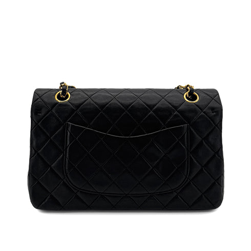 CHANEL VINTAGE CLASSIC FLAP MEDIUM CHAIN SHOULDER BAG BLACK LAMB SKIN 90285918 - PURPOSE