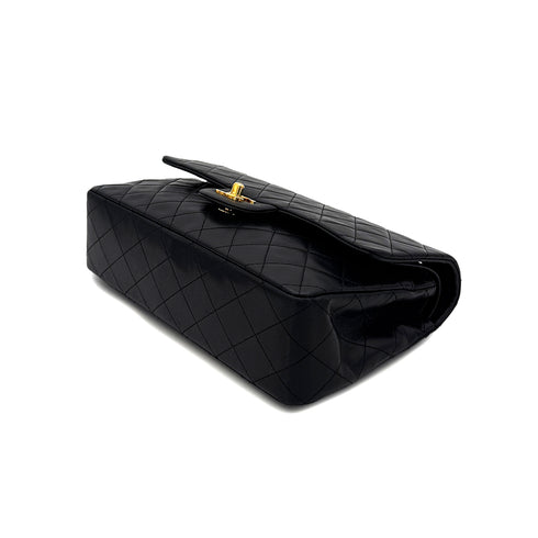CHANEL VINTAGE CLASSIC FLAP MEDIUM CHAIN SHOULDER BAG BLACK LAMB SKIN 90285918 - PURPOSE