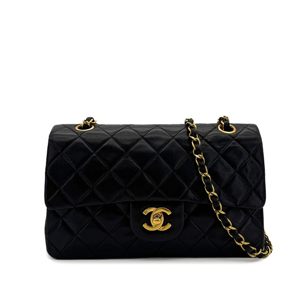 CHANEL VINTAGE CLASSIC FLAP SMALL CHAIN SHOULDER BAG BLACK LAMB SKIN 90285920 - PURPOSE