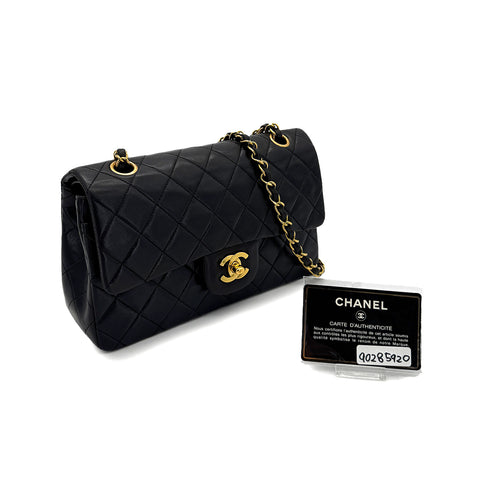 CHANEL VINTAGE CLASSIC FLAP SMALL CHAIN SHOULDER BAG BLACK LAMB SKIN 90285920 - PURPOSE