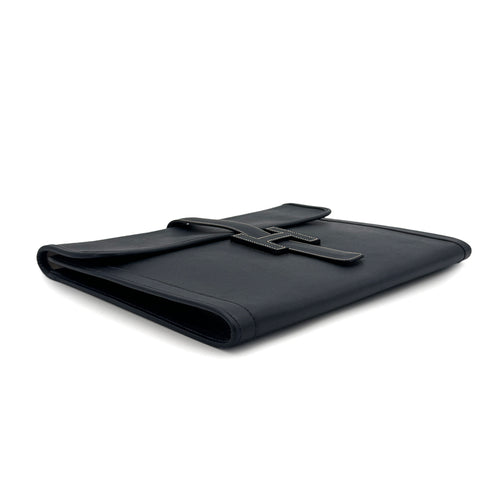 HERMES JIGE GM CLUTCH BAG BLUE INDIGO COUCHEVEL 90285922 - PURPOSE