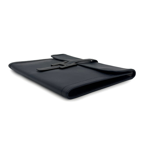 HERMES JIGE GM CLUTCH BAG BLUE INDIGO COUCHEVEL 90285922 - PURPOSE