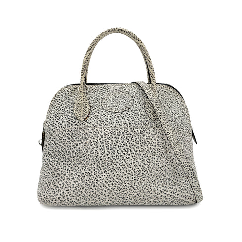 HERMES BOLIDE 31 BLACK WHITE DALMATIAN HAND SHOULDER BAG □D 90285924 - PURPOSE