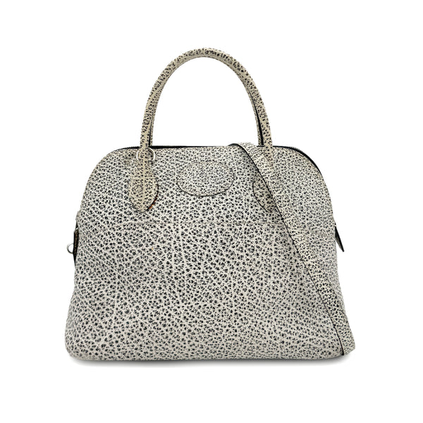 HERMES BOLIDE 31 BLACK WHITE DALMATIAN HAND SHOULDER BAG □D 90285924 - PURPOSE