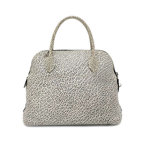 HERMES BOLIDE 31 BLACK WHITE DALMATIAN HAND SHOULDER BAG □D 90285924 - PURPOSE