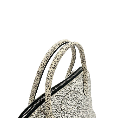 HERMES BOLIDE 31 BLACK WHITE DALMATIAN HAND SHOULDER BAG □D 90285924 - PURPOSE
