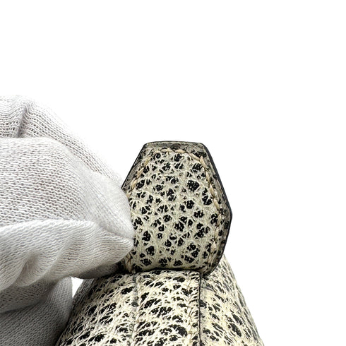 HERMES BOLIDE 31 BLACK WHITE DALMATIAN HAND SHOULDER BAG □D 90285924 - PURPOSE