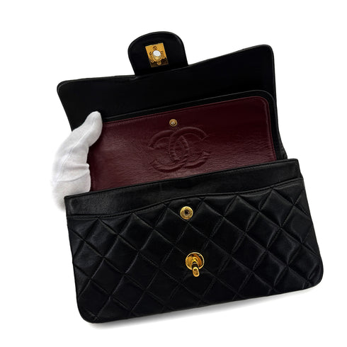 CHANEL VINTAGE CLASSIC FLAP SMALL CHAIN SHOULDER BAG BLACK LAMB SKIN 90285925 - PURPOSE