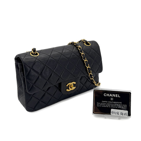 CHANEL VINTAGE CLASSIC FLAP SMALL CHAIN SHOULDER BAG BLACK LAMB SKIN 90285925 - PURPOSE
