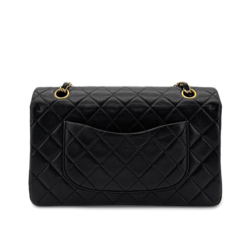 CHANEL VINTAGE CLASSIC FLAP MEDIUM CHAIN SHOULDER BAG BLACK LAMB SKIN 90285930 - PURPOSE