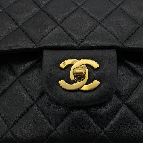 CHANEL VINTAGE CLASSIC FLAP MEDIUM CHAIN SHOULDER BAG BLACK LAMB SKIN 90285930 - PURPOSE