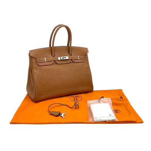 HERMES BIRKIN 35 GOLD TOGO HAND BAG □I SHW 90285931 - PURPOSE