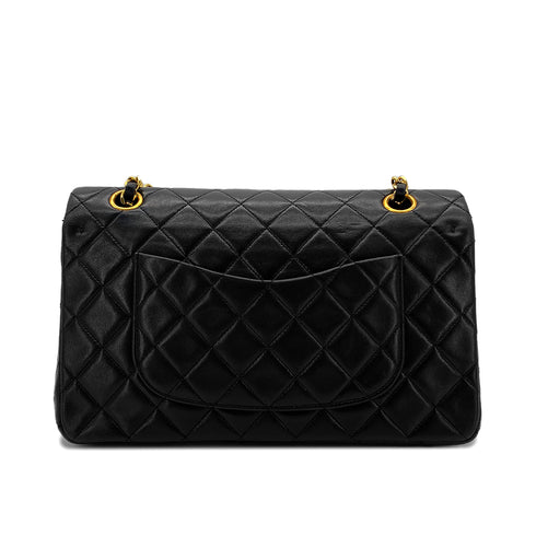 CHANEL VINTAGE CLASSIC FLAP MEDIUM CHAIN SHOULDER BAG BLACK LAMB SKIN 90285933 - PURPOSE