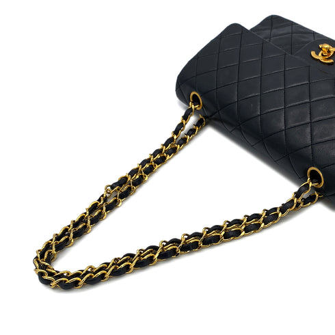 CHANEL VINTAGE CLASSIC FLAP MEDIUM CHAIN SHOULDER BAG BLACK LAMB SKIN 90285933 - PURPOSE