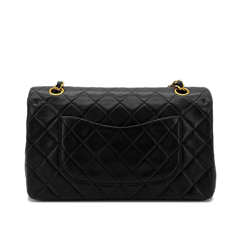 CHANEL VINTAGE CLASSIC FLAP MEDIUM CHAIN SHOULDER BAG BLACK LAMB SKIN 90285934 - PURPOSE