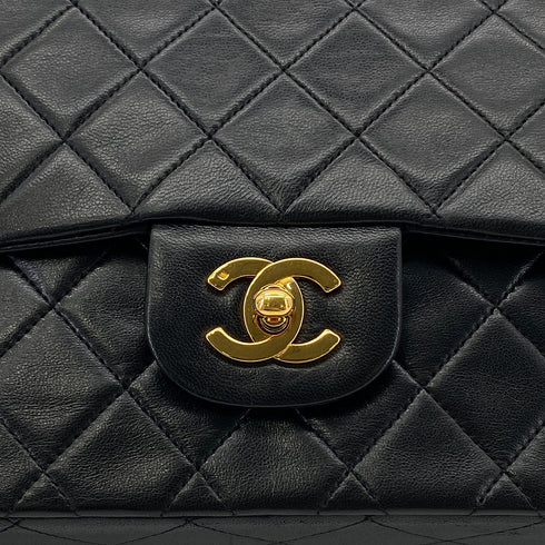 CHANEL VINTAGE CLASSIC FLAP MEDIUM CHAIN SHOULDER BAG BLACK LAMB SKIN 90285934 - PURPOSE