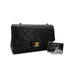 CHANEL VINTAGE CLASSIC FLAP MEDIUM CHAIN SHOULDER BAG BLACK LAMB SKIN 90285934 - PURPOSE
